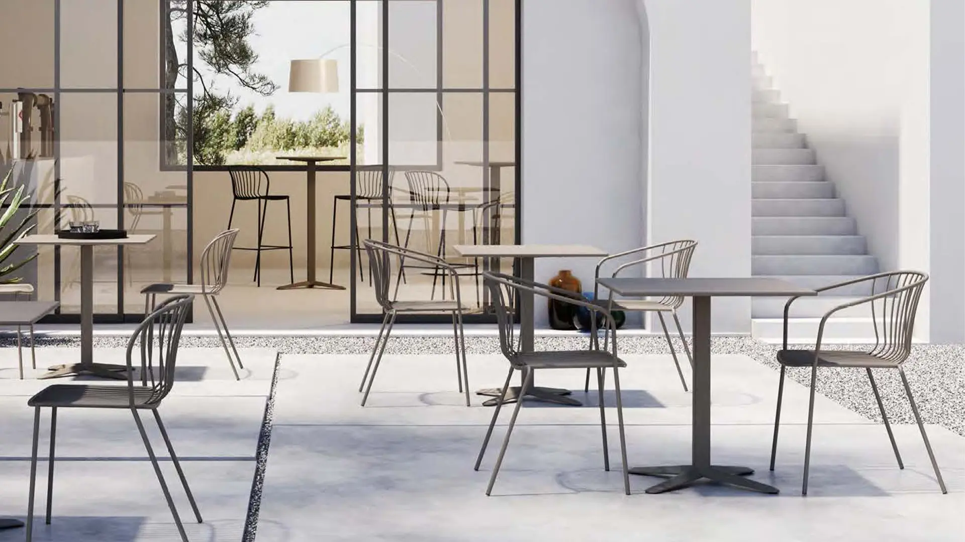 Mobiliario de exteriores para proyectos Contract, acondicionado por Moetti