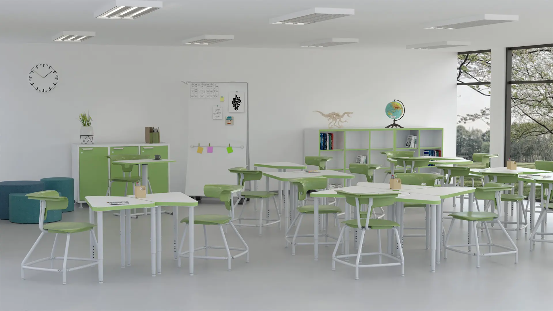 Aulas equipadas con mobiliario KI