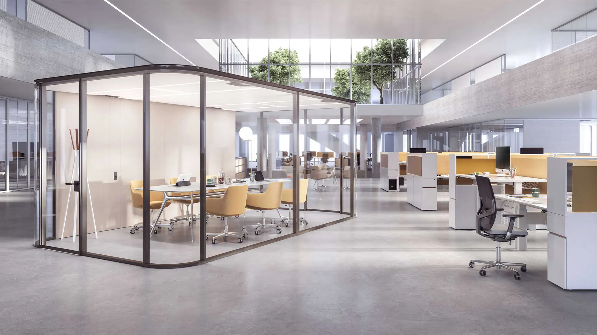 Cabina de descanso Estel en oficinas diseñada para fomentar la creatividad, concentración y productividad.