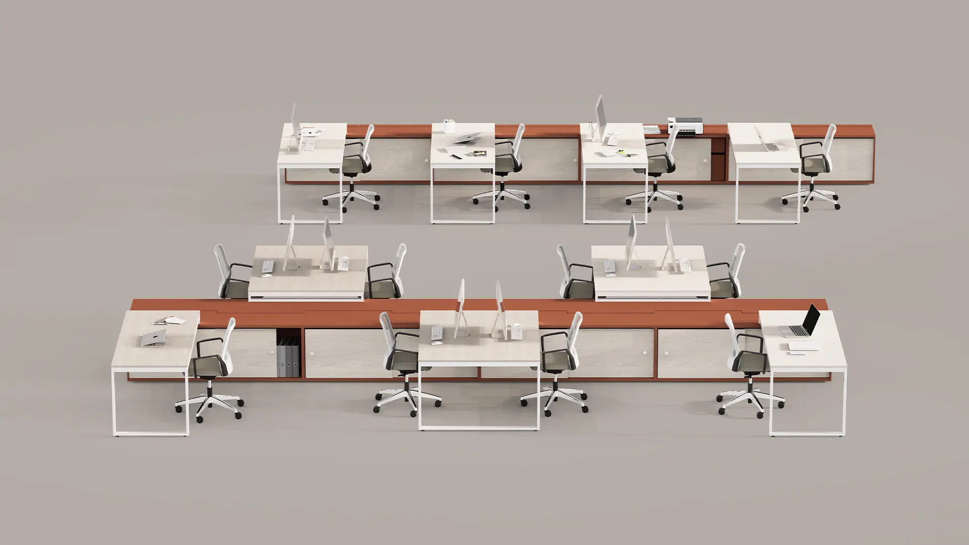 Espacio coworking equipado con mobiliario de Moetti Ensambla, diseñado para promover la interacción y la productividad en entornos dinámicos.