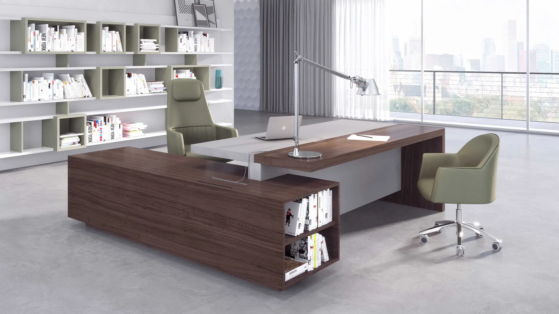 Espacio directivo con mobiliario de Estel, diseñado para ergonomía, funcionalidad y toma de decisiones.