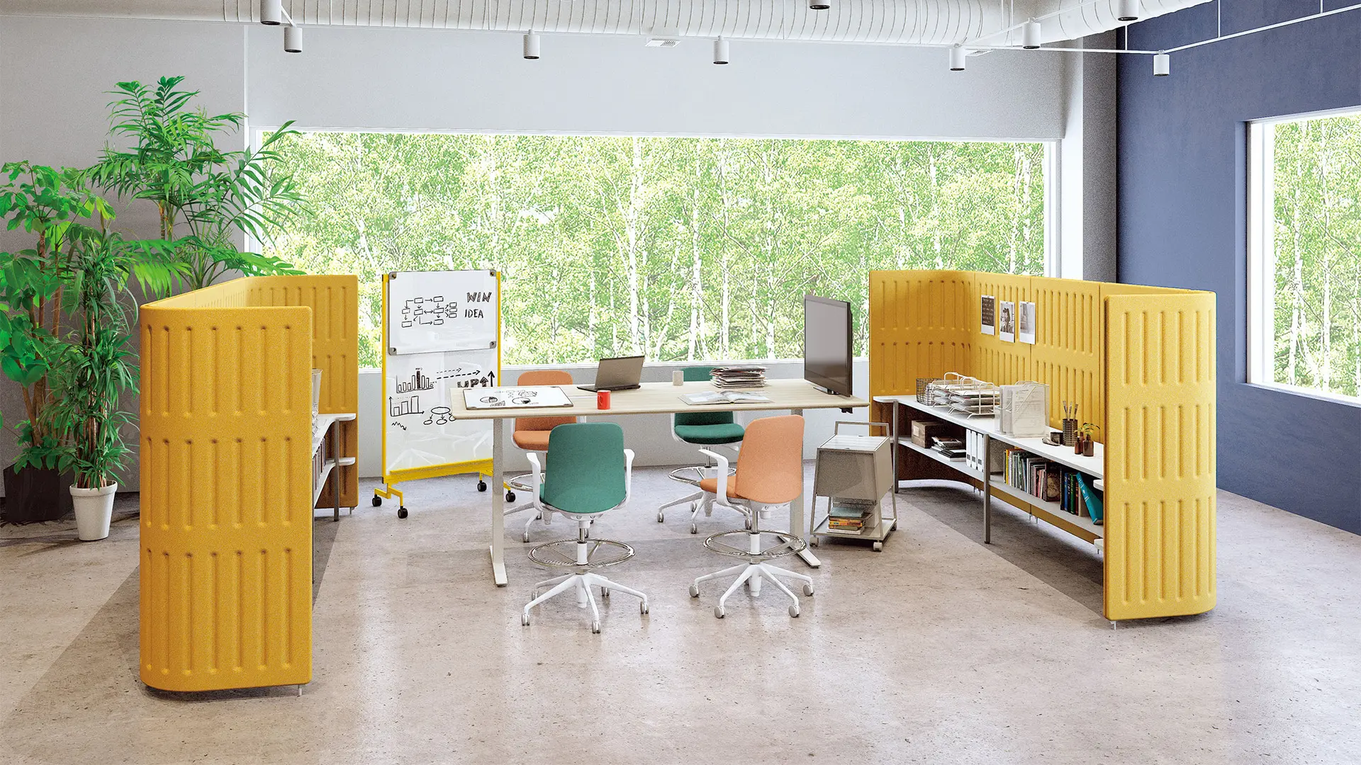 Espacio directivo en escuela equipado con mobiliario de Okamura