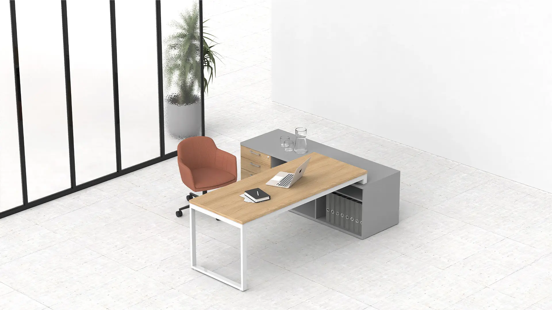 Espacio gerencial con mobiliario de Moetti Ensambla, diseñado para promover la productividad, el confort y la toma de decisiones efectivas.