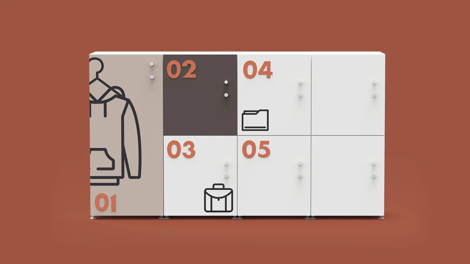 Vestidores y lockers escolares con mobiliario de Moetti Guardado