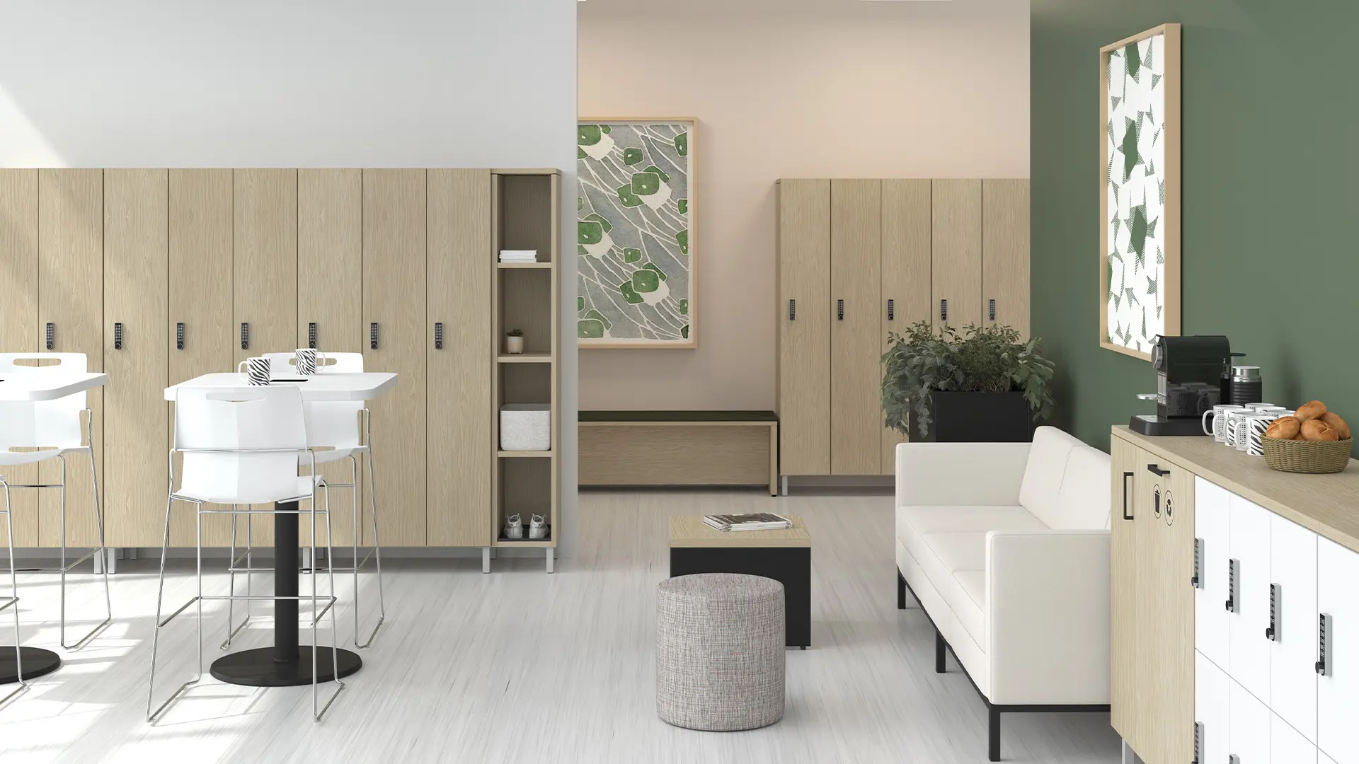 Mobiliario salud de Groupe Lacasse para lockers y vestidores 