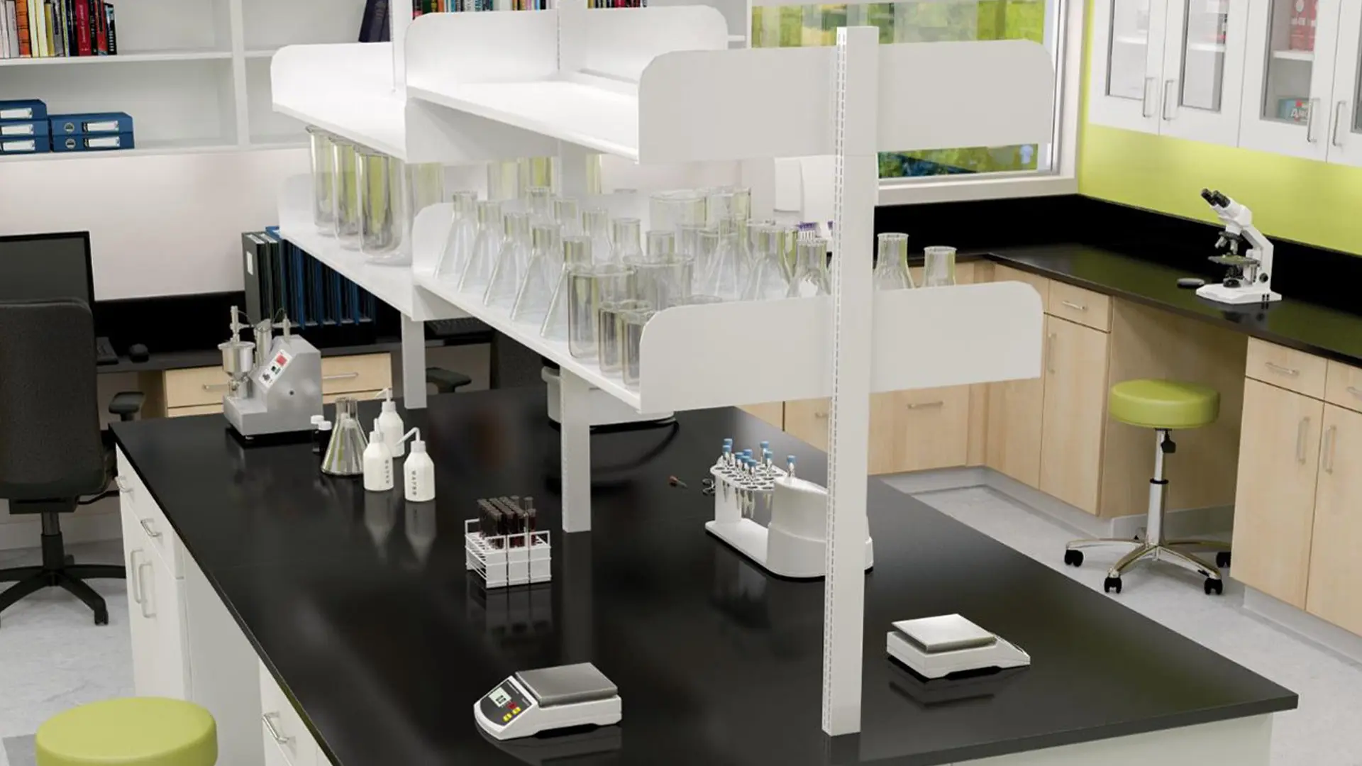 Laboratorios médicos equipados con mobiliario de Groupe Lacasse