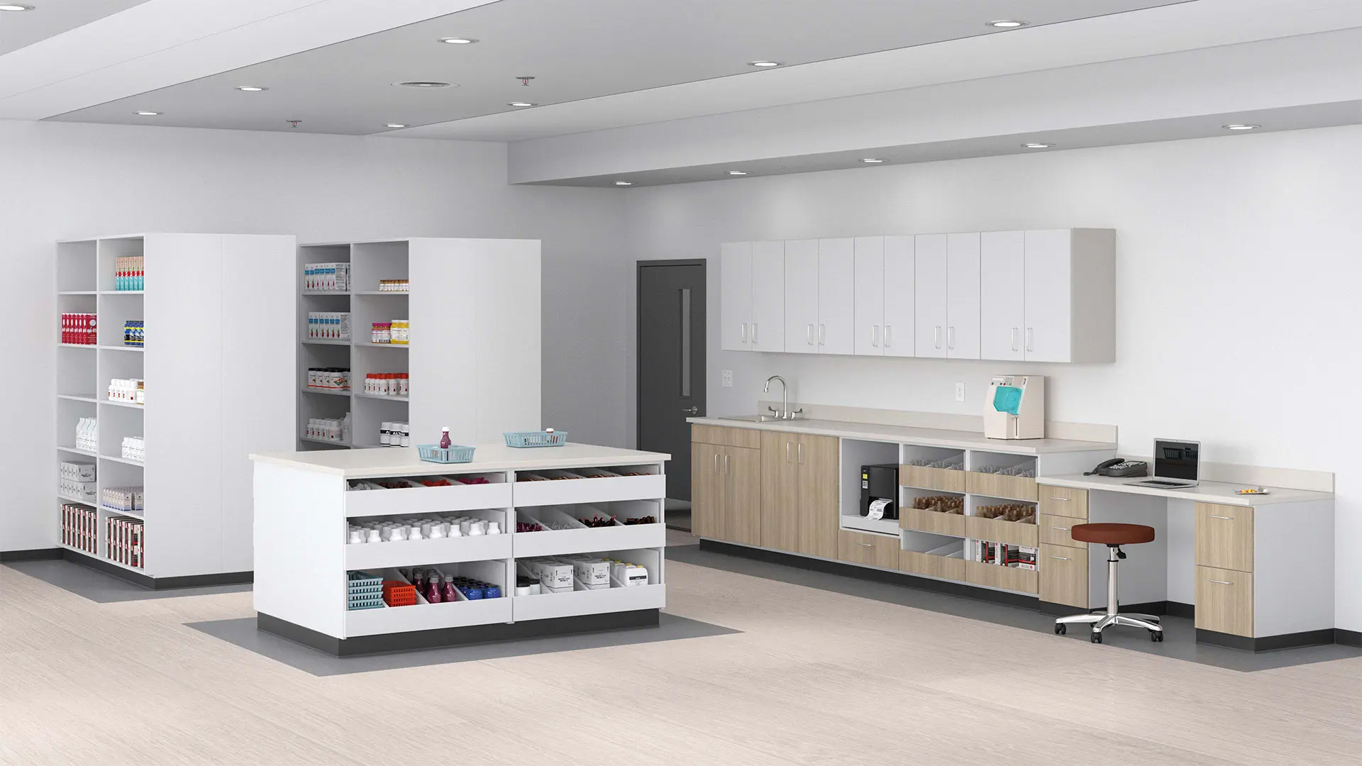 Laboratorio médico equipado con mobiliario de Groupe Lacasse