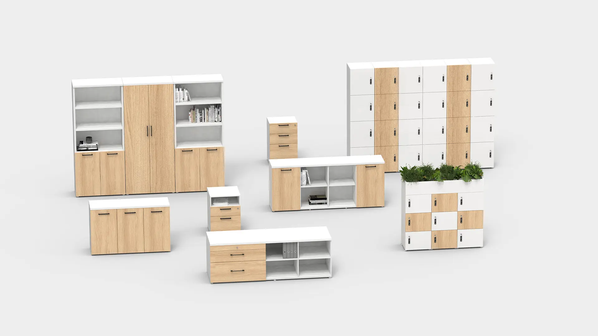 Mobiliario de Moetti Guardado, diseñado para optimizar el espacio de almacenamiento y mejorar la logística en entornos laborales.