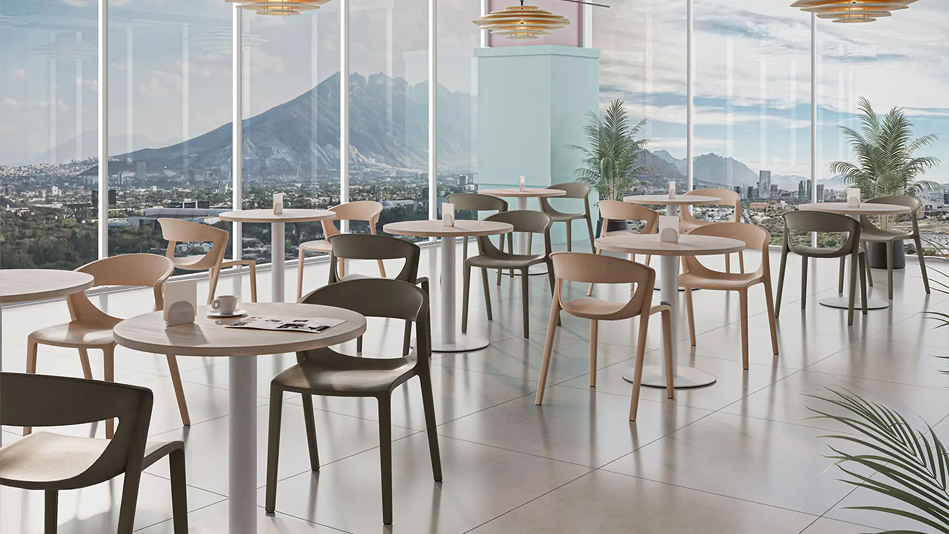 Mobiliario Bratti para terrazas en espacios de salud